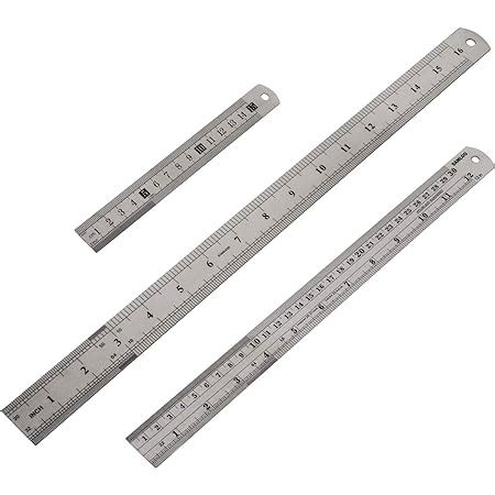 Stainless Steel Ruler And Metal Rule Kit With Conversion Table Silver