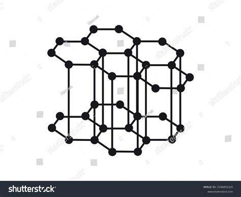 Volumetric Crystal Lattice Graphite Position Atoms Stock Vector ...