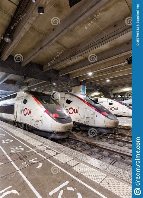 Tgv Duplex High Speed Trains Of Sncf At Gare Paris Montparnasse Railway