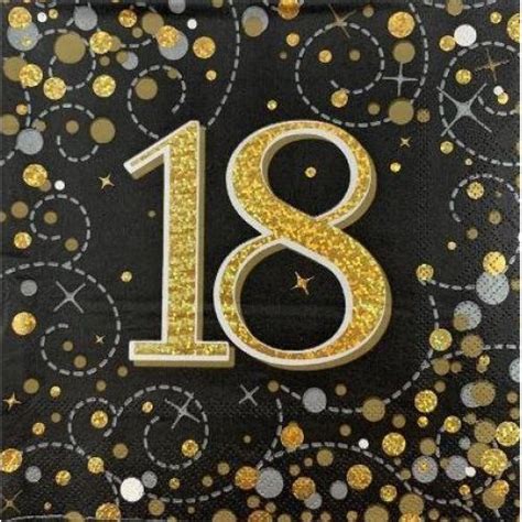 Sparkling Fizz Th Birthday Black Gold Luncheon Napkins Mins Party