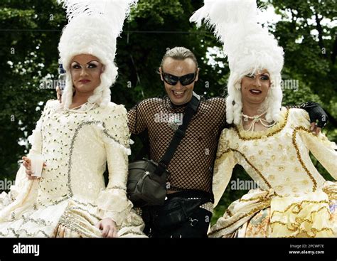 Participants Of The Annual Gay Pride Rainbow Parade Pose For Photographers In Downtown Vienna