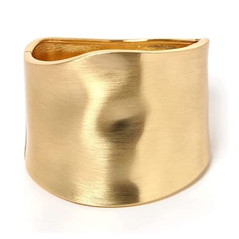 Choice Of All Gold Cuff Bracelets For Women Trendy Chunky Bangle Bracelets Open Wide Wire