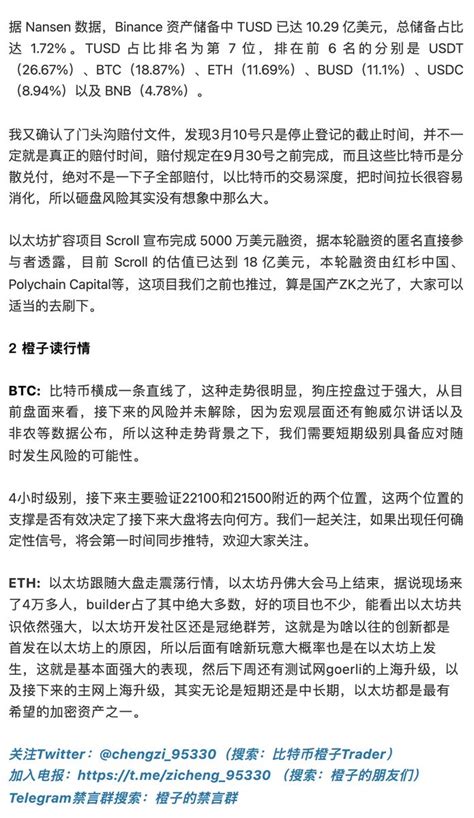 比特币橙子trader On Twitter 头条文章：今晚鲍威尔会在听证会上聊利率和加密货币，这俩话题很有可能精准打击到咱们，所以一定要注意风险！