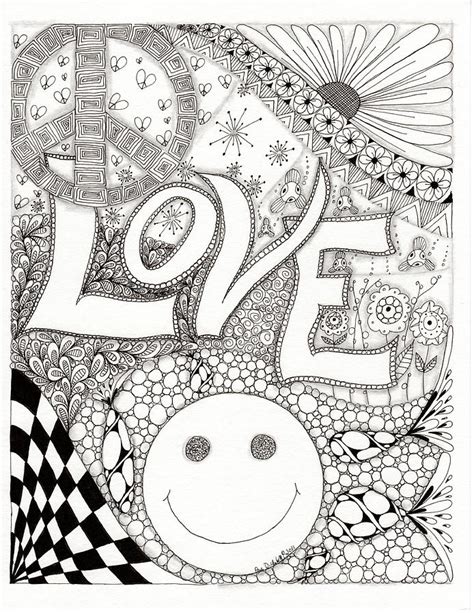 Peace Love and Happiness Drawing by Paula Dickerhoff - Fine Art America