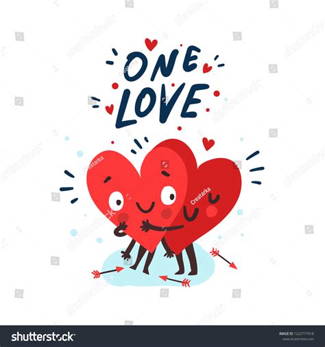 Couple Love Concept Two Cute Hearts Stock Vector Royalty Free