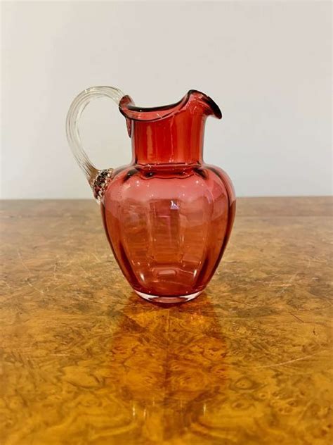 Antique Victorian Cranberry Glass Jug In Antique Jugs