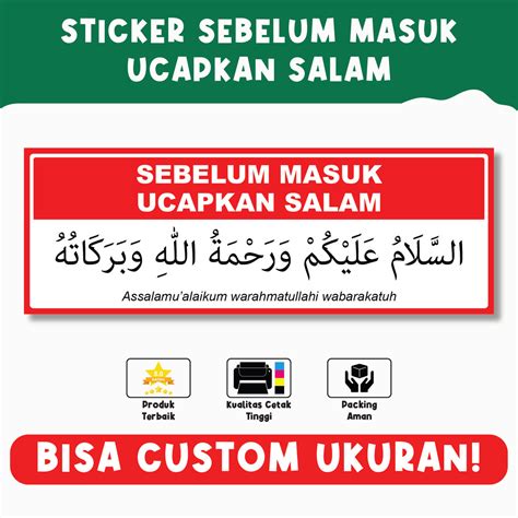 jual sticker sebelum masuk ucapkan salam pengingat ucapan salam