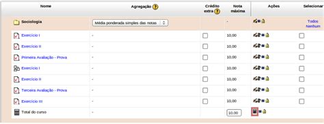 Moodle Educ Alterar A Configura O Do Peso Da Nota Final No Curso