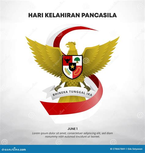 Square Hari Kelahiran Pancasila Or Pancasila Birthday Background With A