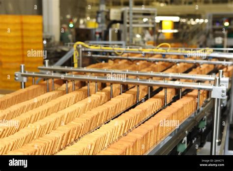 Gran F Brica De Galletas Una L Nea De Galletas En Una Gran F Brica