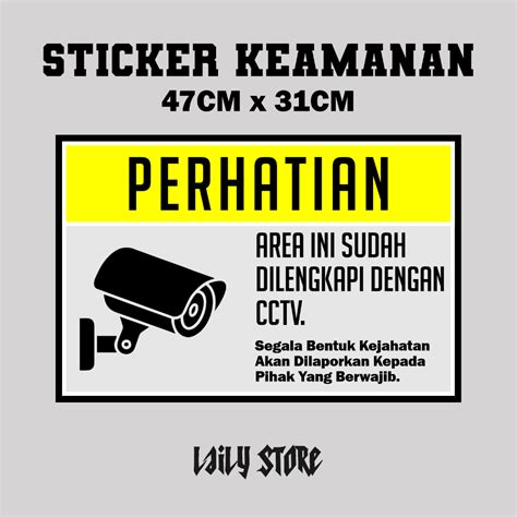 Jual Stiker Safety Sign Area Ini Dilengkapi Cctv Ukuran X Cm