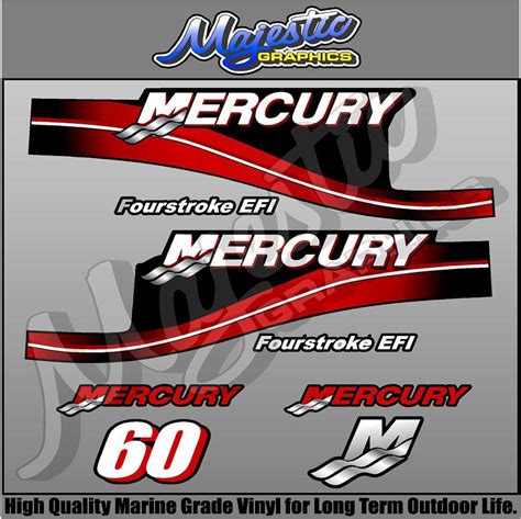 Mercury Hp Fourstroke Decal Kit Outboard Decals