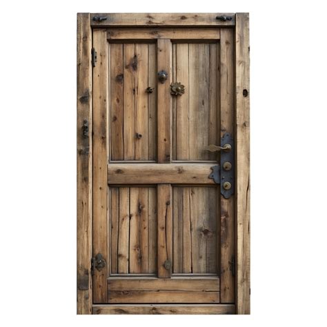 Timeworn Wooden Close Door Isolated On A Transparent Background Ideal