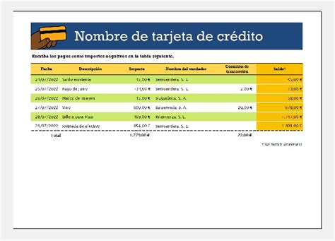 Plantilla Excel Para Seguimiento De Gastos En La Tarjeta De Cr Dito