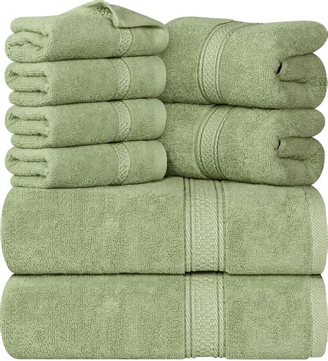 Piece Towel Set Sage Green Bath Towels Hand Towels