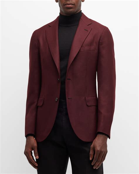 Brioni Mens Bordeaux Cashmere Blazer Neiman Marcus