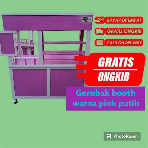 Jual Gerobak Booth Warna Pink Free Ongkir Shopee Indonesia