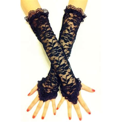 Black Lace Fingerless Gloves Ya Know For When We Were In Our