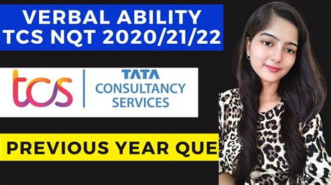 TCS NQT Verbal Ability Verbal Ability Previous Year Questions TCS