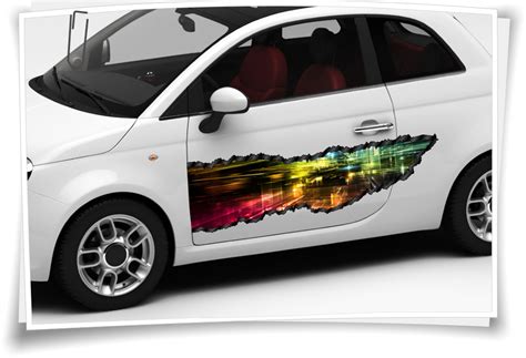 Auto Aufkleber Seitenstreifen Digital Abstrakt Bunt Airbrush Folie