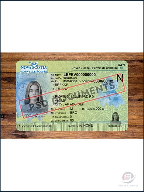 Nova Scotia Drivers License Psd Template V Psd Documents