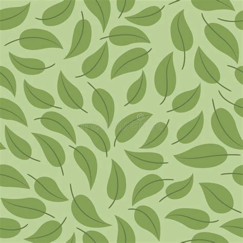 Japanese Green Leaf Vector Seamless Pattern Stock Vector Illustration