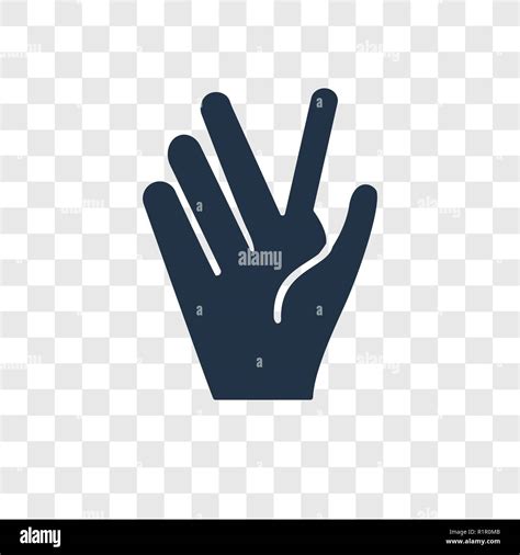 Vulcan Salute Vector Icon Isolated On Transparent Background Vulcan