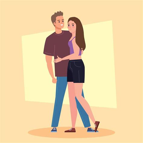 Lovers Couple Hugging 11252684 Vector Art At Vecteezy