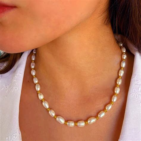 White Pearl Necklace Freshwater Pearls Sedici