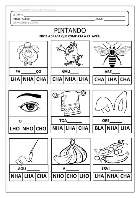 Atividades Com Lh Ch E Nh Para Alfabetização Atividades Pedagógicas 44c