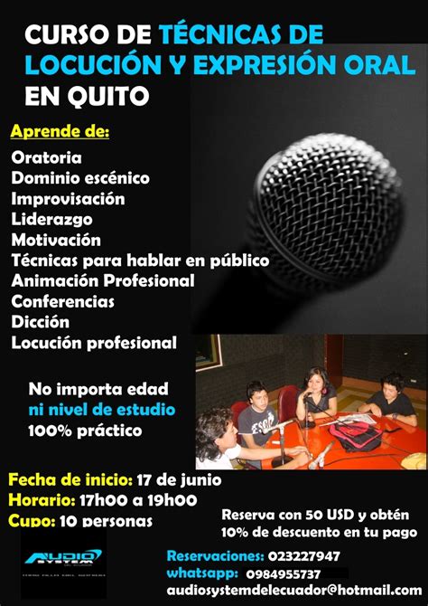 Audio System Del Ecuador Curso De TÉcnicas De LocuciÓn Y ExpresiÓn