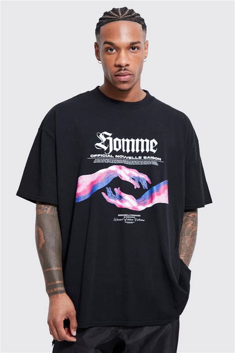 Mens Oversized Homme Graphic T Shirt Boohoo Uk