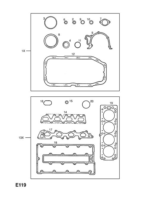 Opel Vectra A Engine Gasket Sets Opel Epc Online Nemigaparts