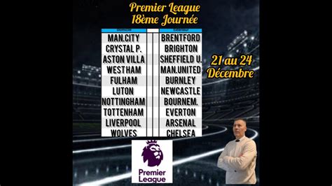 Pronostics Foot Premier League 18ème Journée 21 au 24 Décembre YouTube