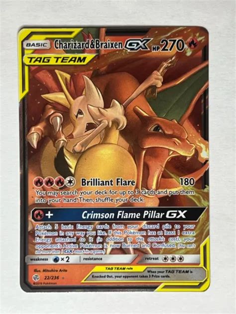 CHARIZARD BRAIXEN GX Tag Team 22 236 Ultra Rare Éclipse Cosmique