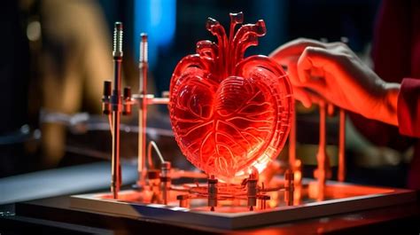 Premium Ai Image Creating Artificial Heart Medical D Printing Of