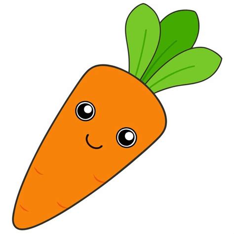 Carrot Vegetable Cartoon Vector Icon Illustration Food Nature Icon