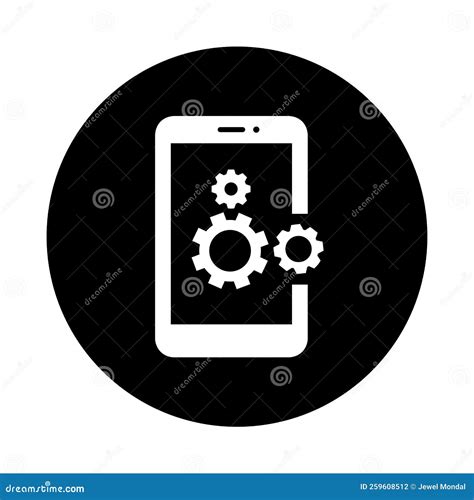 Mobile, Optimization, Setting Icon. Black Vector Sketch Stock