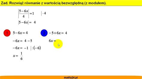 Wartość bezwzględna z ułamkiem Rozwiązanie równania z modułem