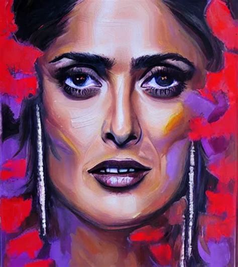 Beautiful Painting Of Salma Hayek By Dariusz Zawadski Stable