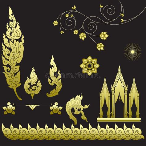 Thai Ornament Design And Border Thai Stock Vector Illustration Of