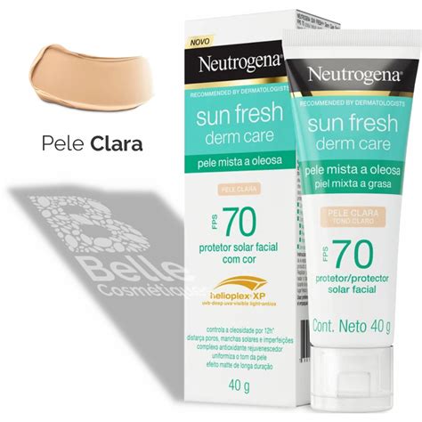 Protetor Facial Neutrogena Sun Fresh Derm Care Pele Clara FPS70 40g