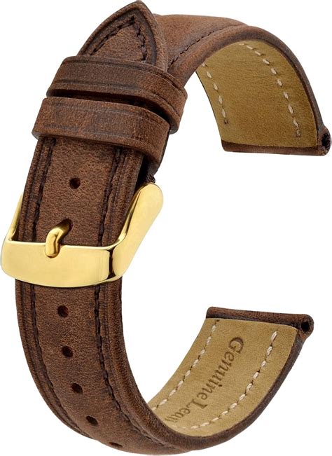 Bisonstrap Vintage Uhrenarmb Nder Mit Gold Ros Gold Schnalle Leder