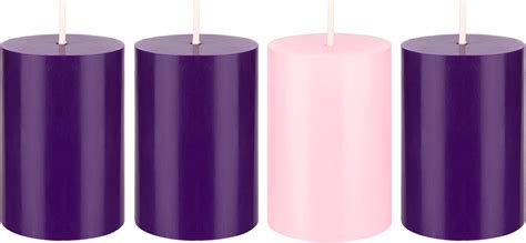 Amazon.com: Purple Advent Pillar Candle Set : Home & Kitchen