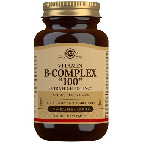 Solgar Formula Vitamin B Complex 100 50 Vegetable Capsules