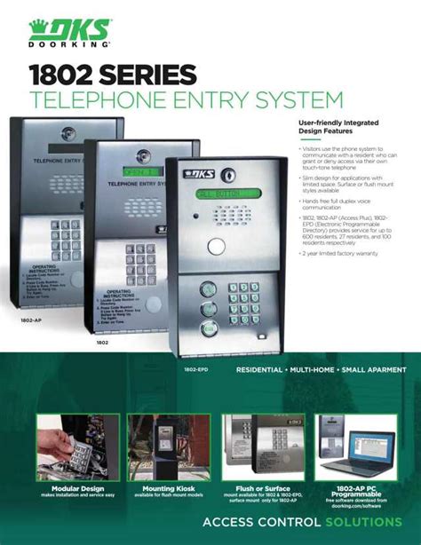 Doorking Catalogs Series Telephone Entry System Arcat