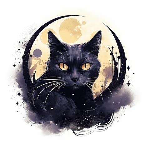 Premium Photo Create A Stylish And Mysterious Black Cat Design With