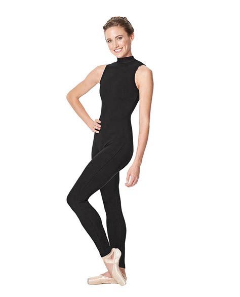 Lulli Adult Brushed Cotton Lycra Mock Neck Dance Unitard Juliana