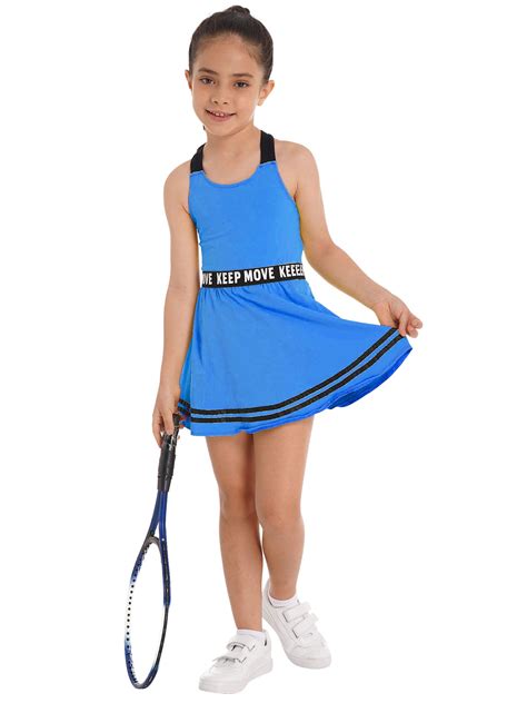 Renvena Kids Girl Tennis Golf Sport Dance Dress Shirt Vest A Line Dress