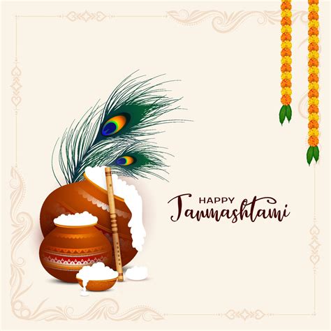 Happy Krishna Janmashtami Indian Traditional Festival Background 11013301 Vector Art At Vecteezy